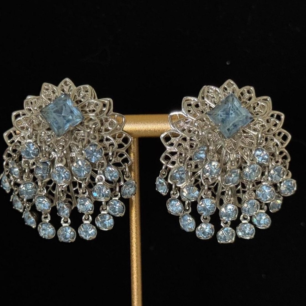 Elegant Silver and Blue Earrings